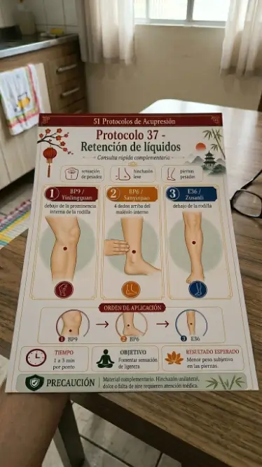 Protocolo visual impreso de retención de líquidos